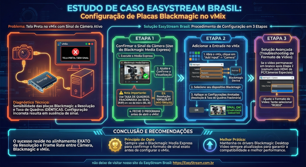 vMix 29 placas blackmagic tela preta