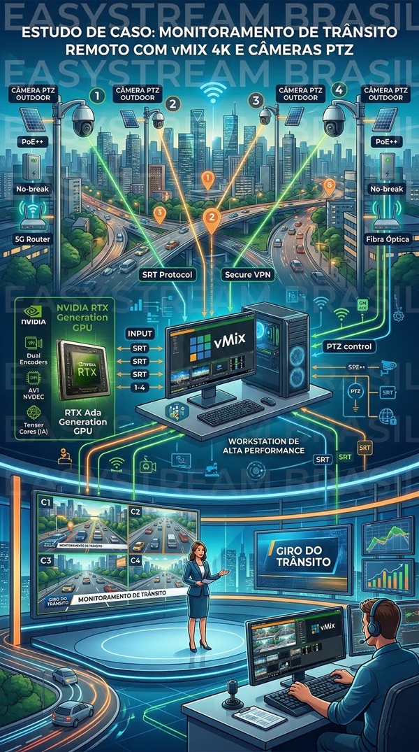 vMix PTZ 4K Transito Ruas cidade