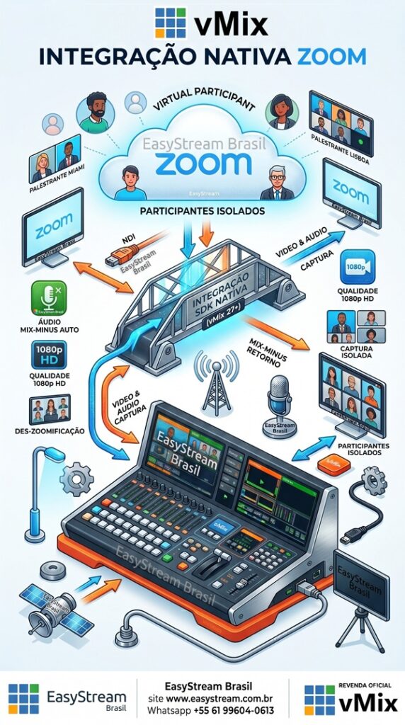 vMix e zoom integração site