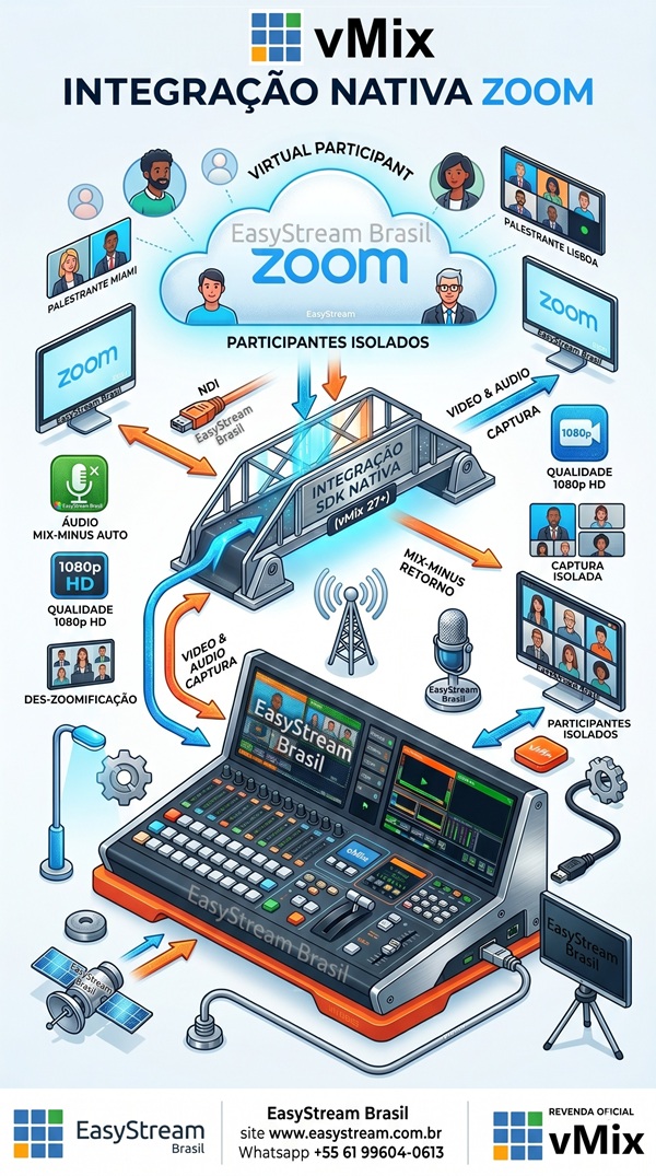 vMix e zoom integração site