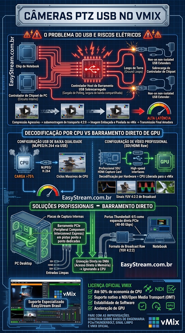 Cameras PTZ USB no vMix site